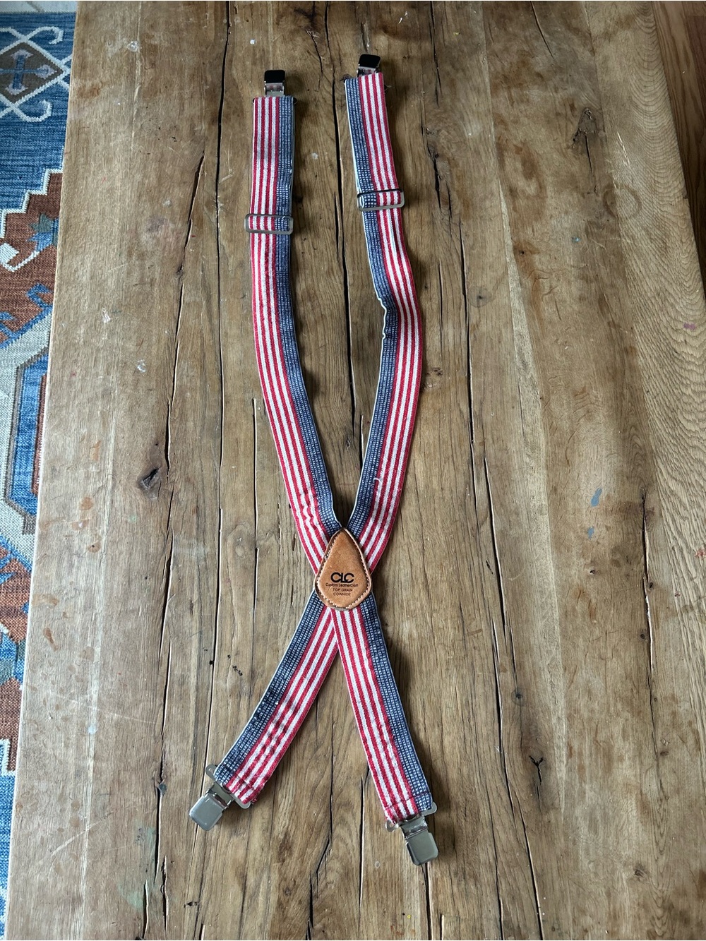 VTG CLC Red and Blue Striped Men’s Suspenders